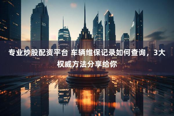 专业炒股配资平台 车辆维保记录如何查询，3大权威方法分享给你